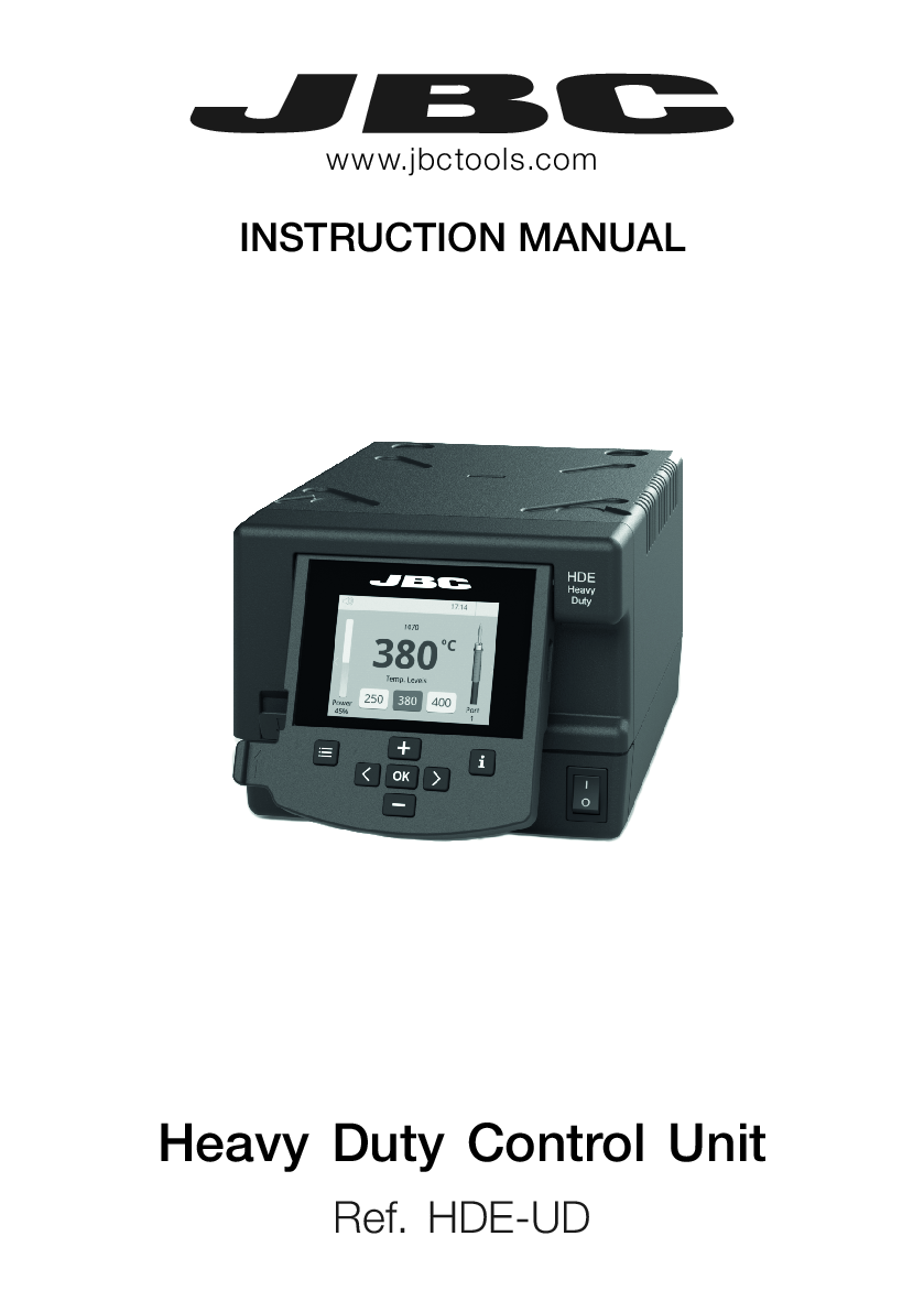 JBC MANUAL HDE U CONTROL UNIT