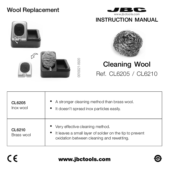 JBC MANUAL CL6205 CL6210 CLEANING