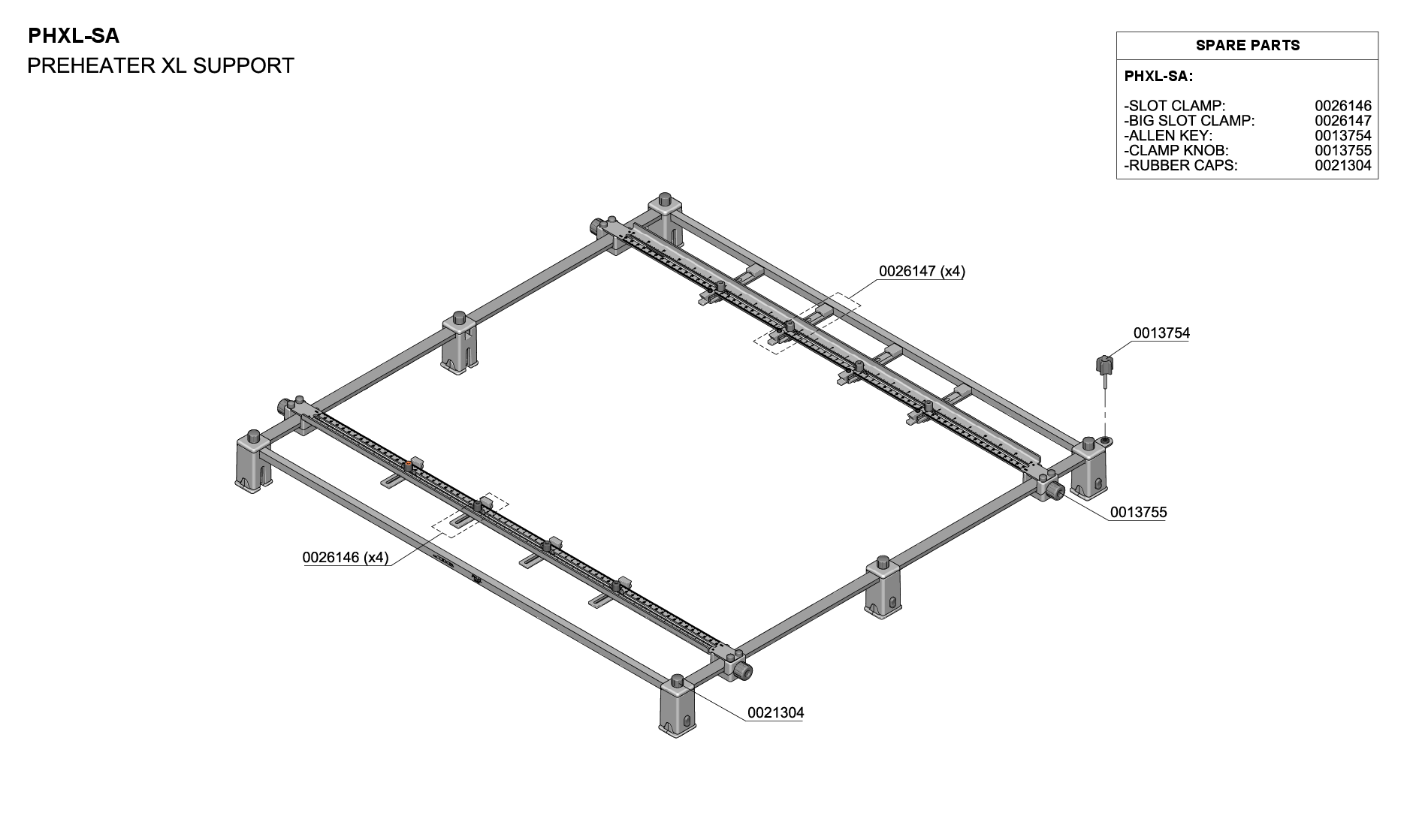 JBC EXPLODED VIEW PHXL SA PREHEATER XL SUPPORT