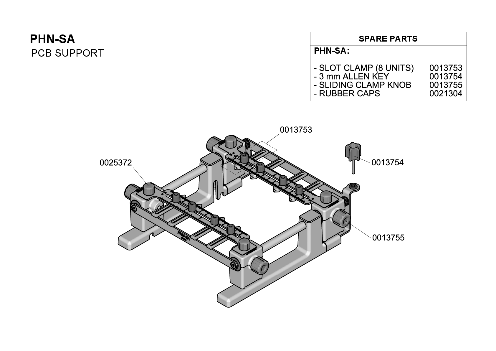 JBC EXPLODED VIEW PHN SA PCB SUPPORT