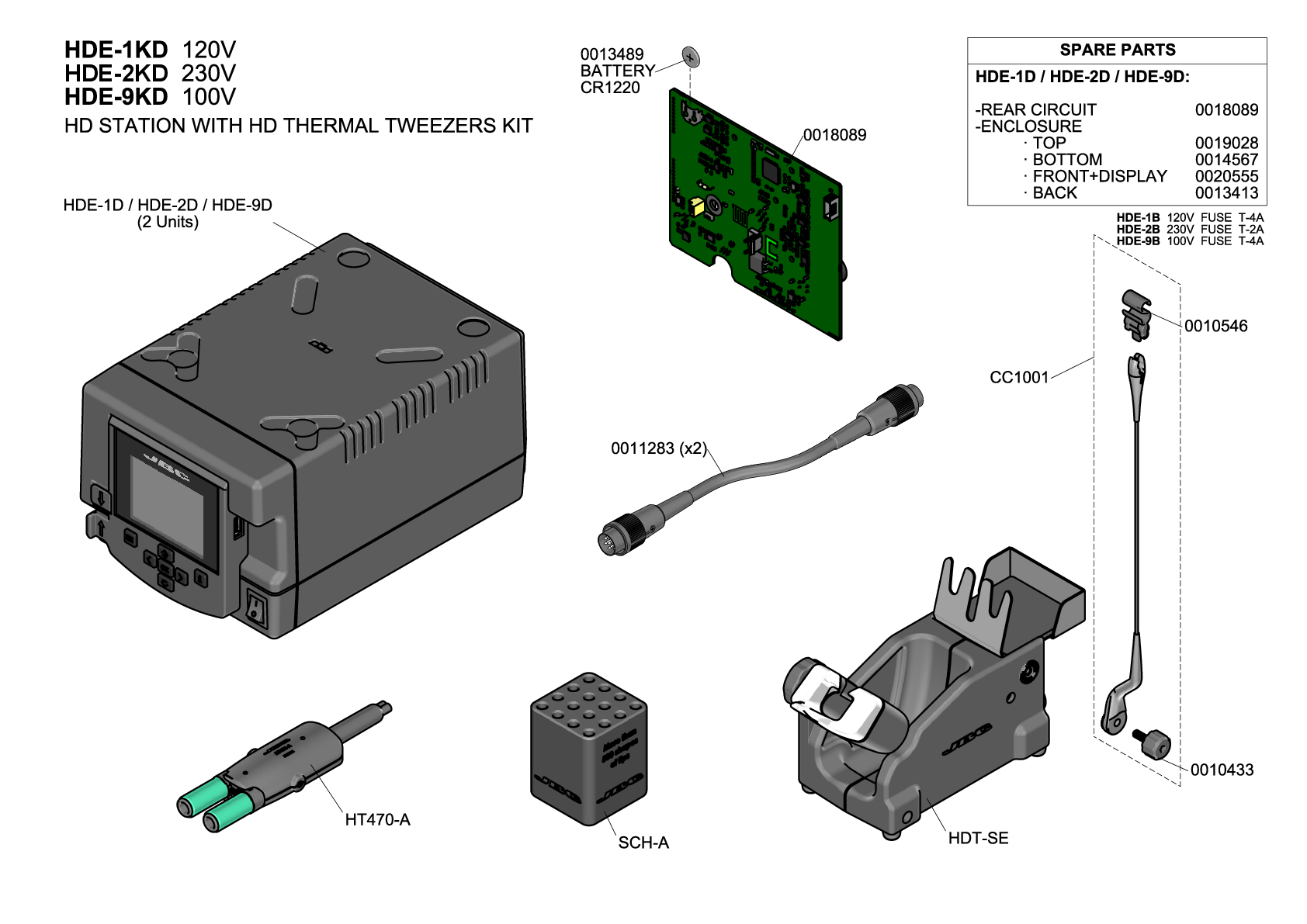 JBC EXPLODED VIEW HDE KD TWEEZER STATION
