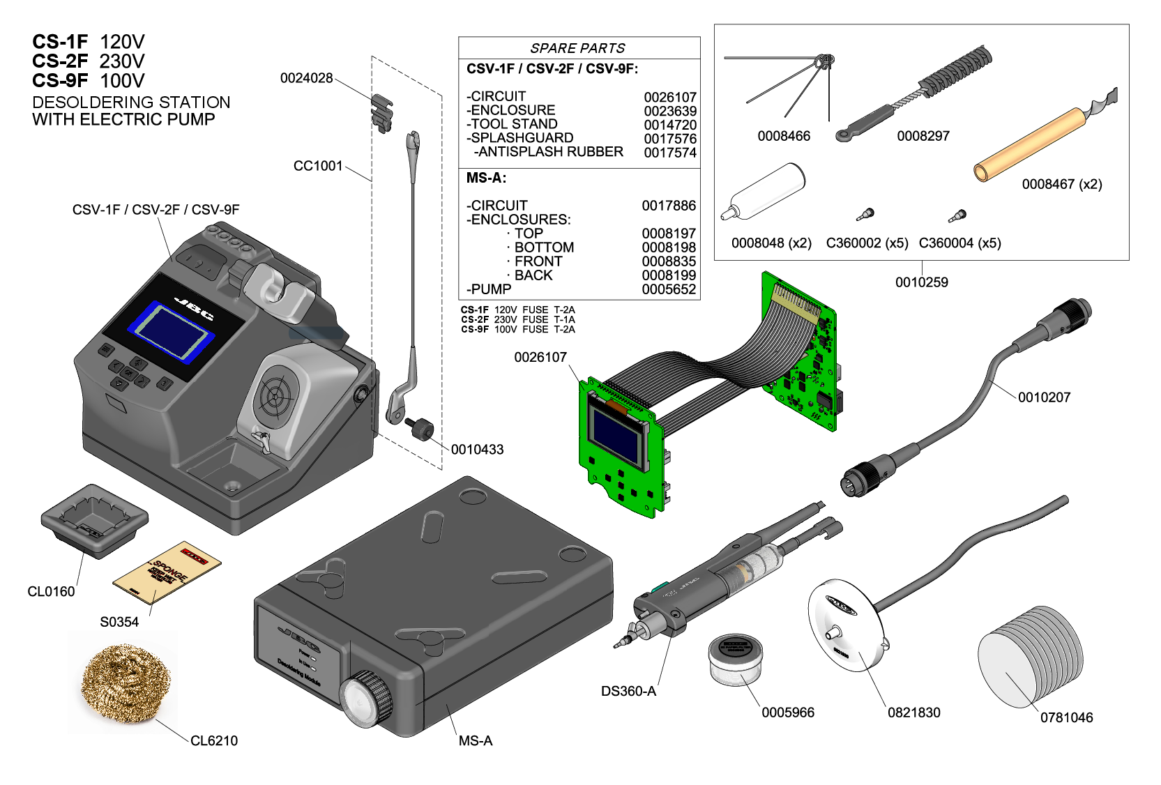 JBC EXPLODED VIEW CS F DESOLDERING STATION