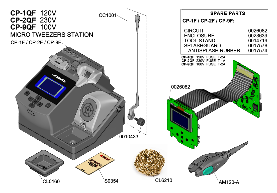 JBC EXPLODED VIEW CP QF MICRO TWEEZERS