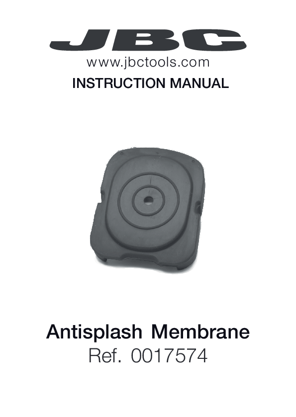 JBC ANTISPLASH MEMBRANE MANUAL