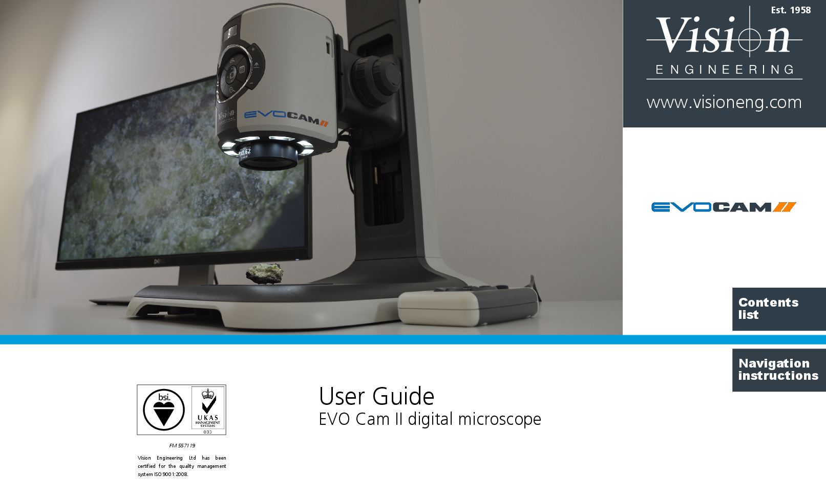 Vision Engineering EVO Cam II - Digital Microscope User Guide