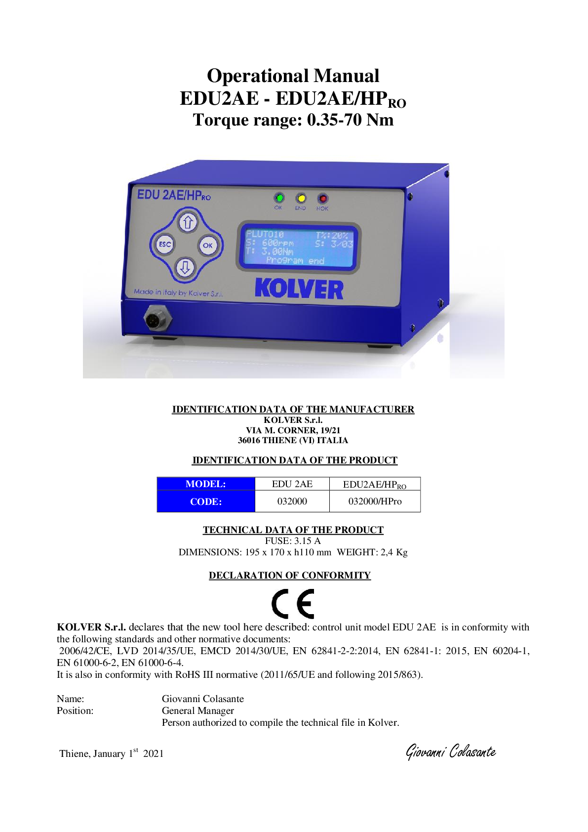 Control Units Manual
