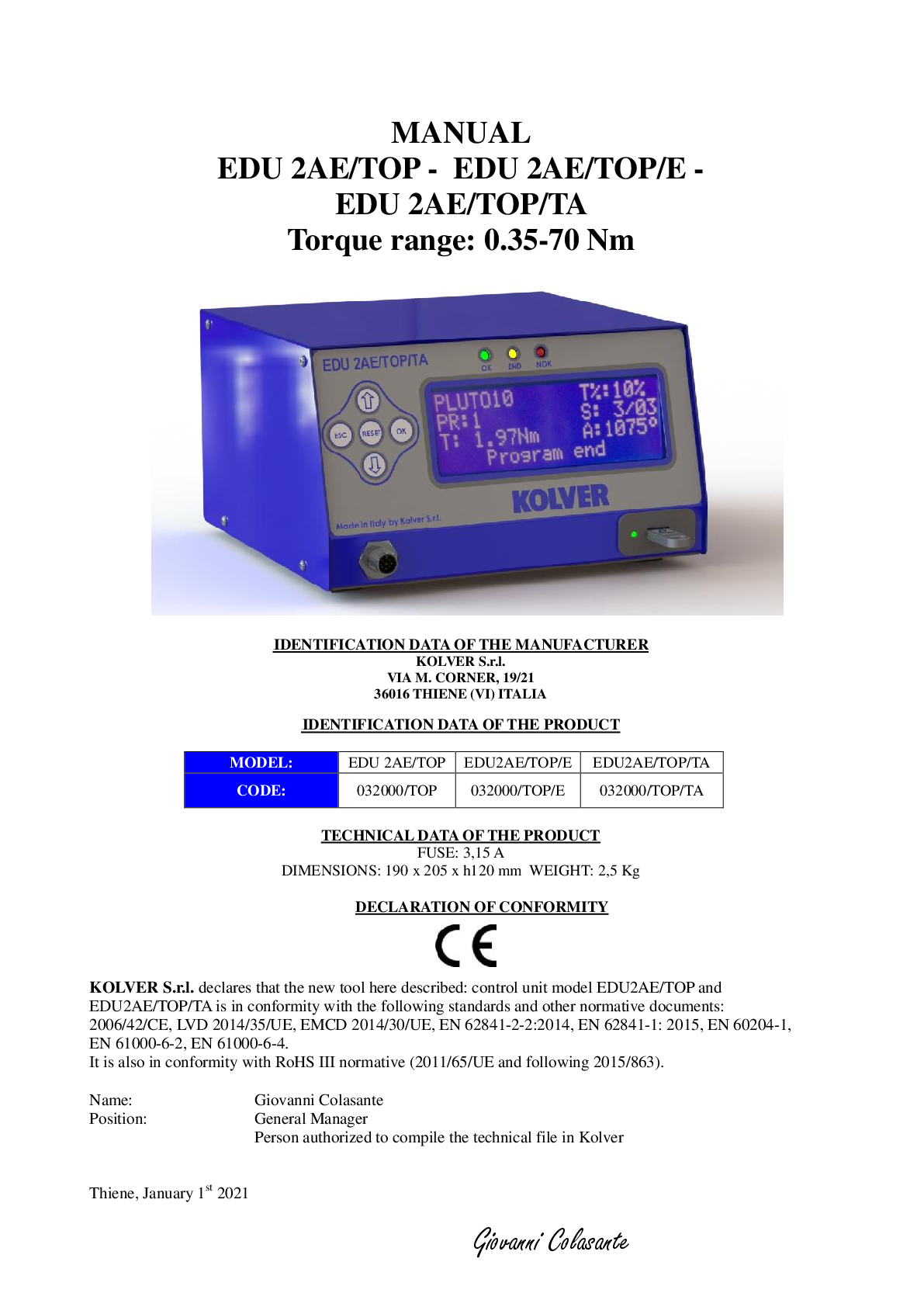 TA Series Manual