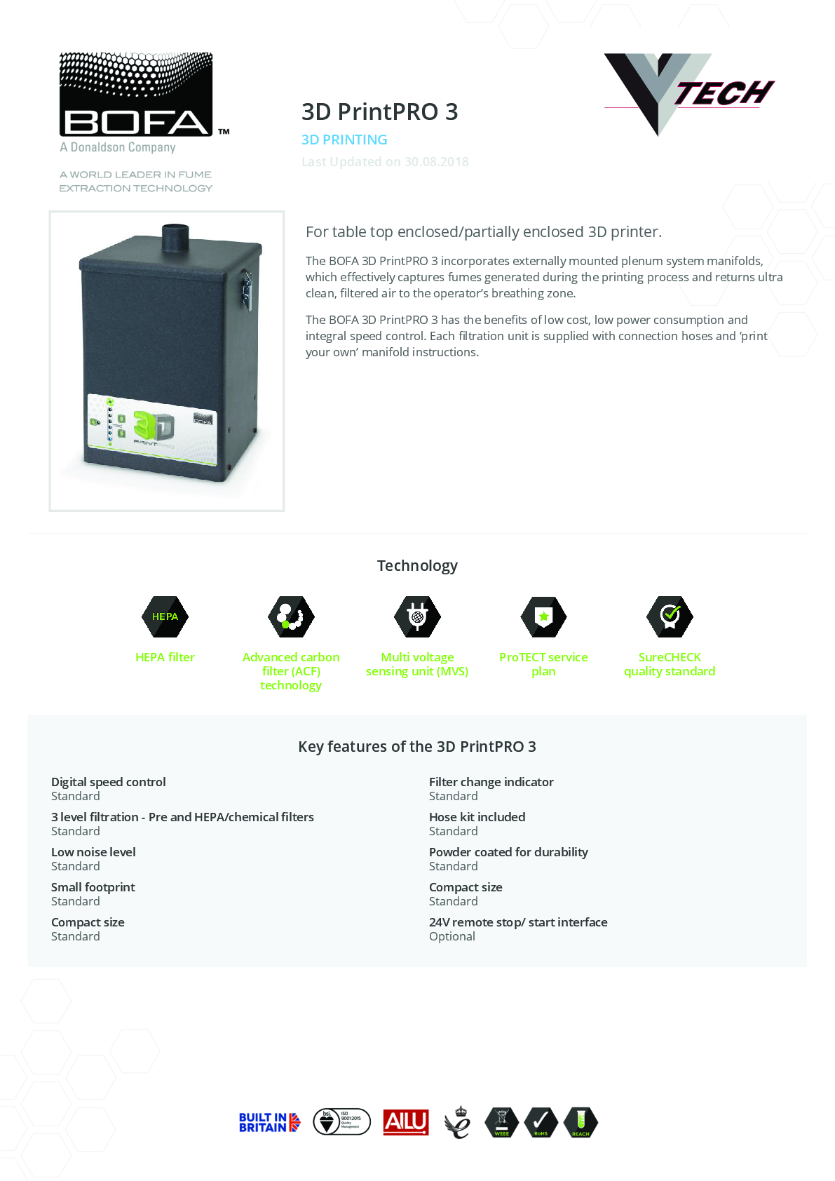 3D PRINTPRO 3 Datasheet