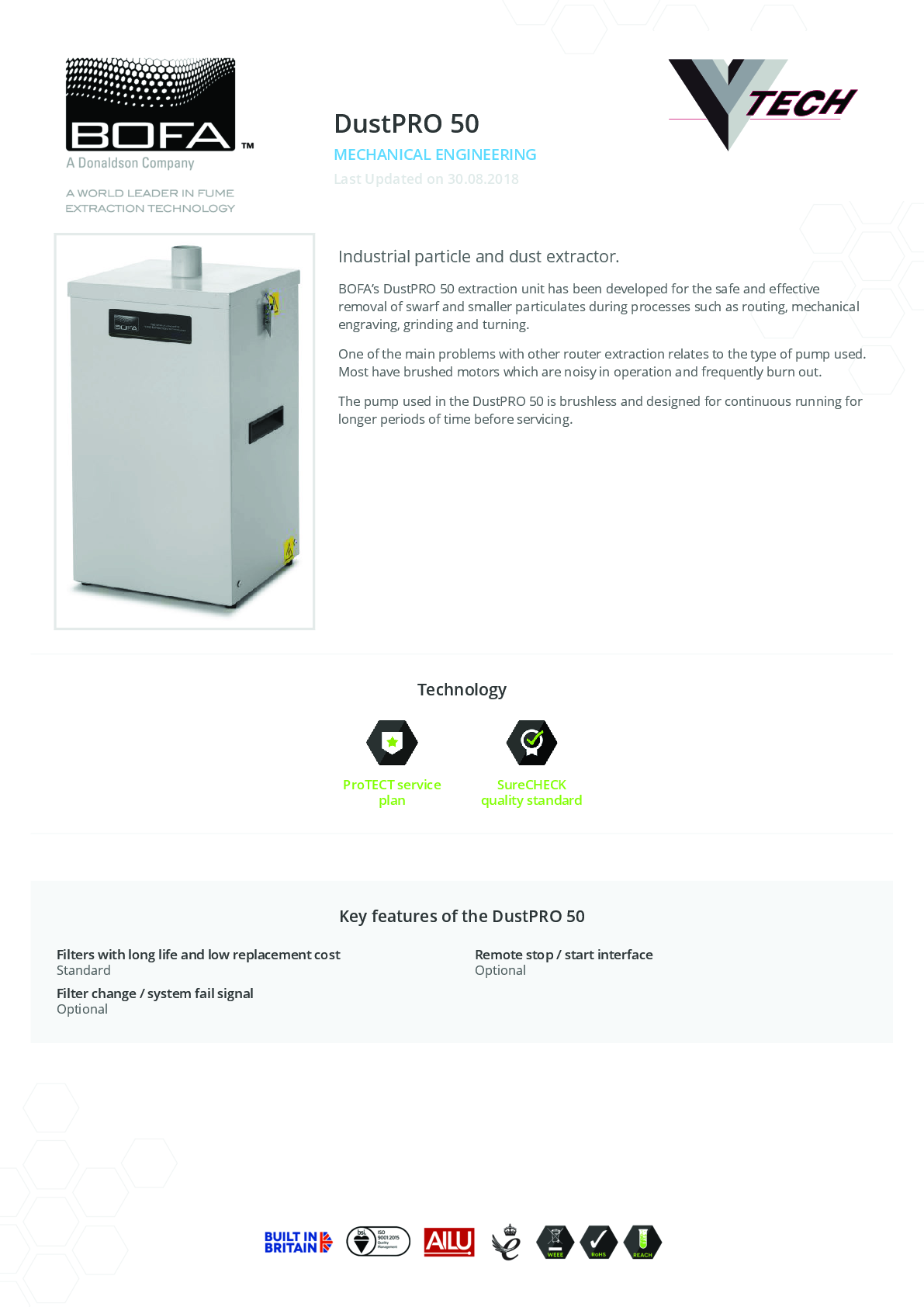 DUSTPRO 50 Datasheet