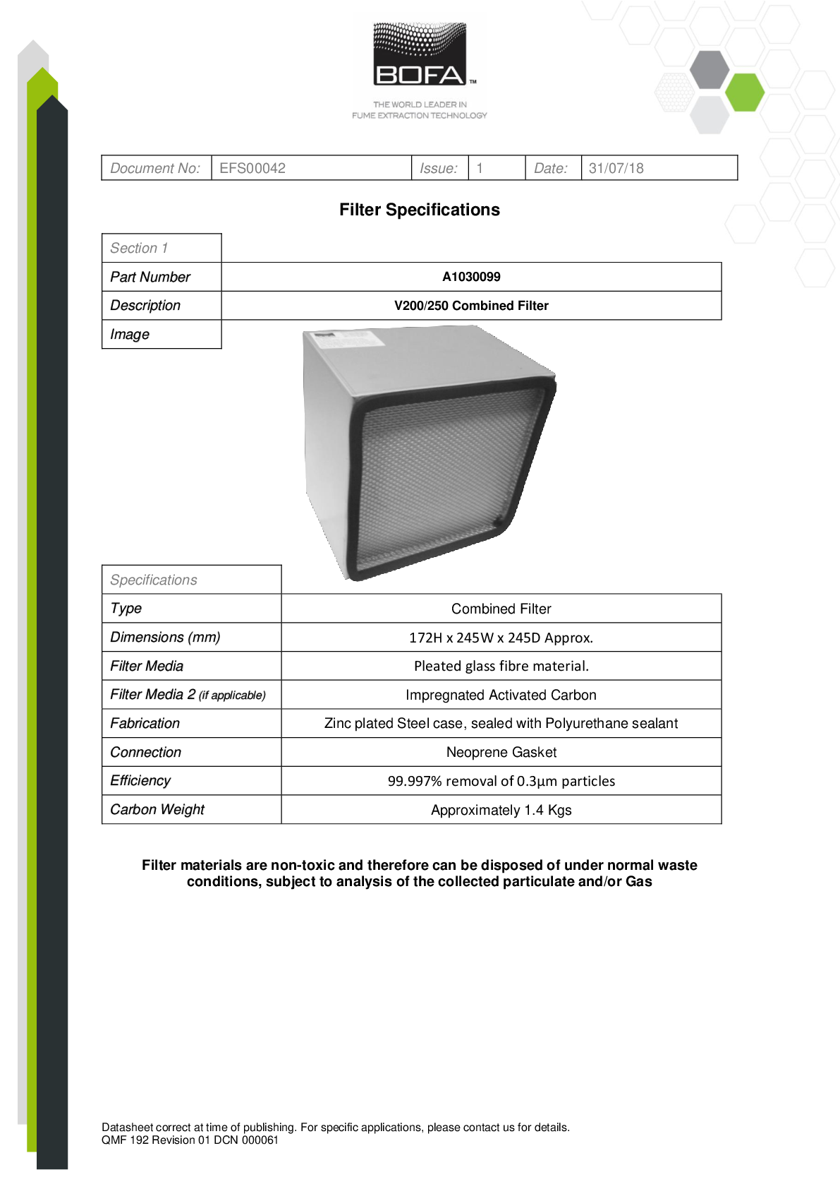 V200 V250 3D PRINT PRO 2 3 COMBINED FILTER Datasheet