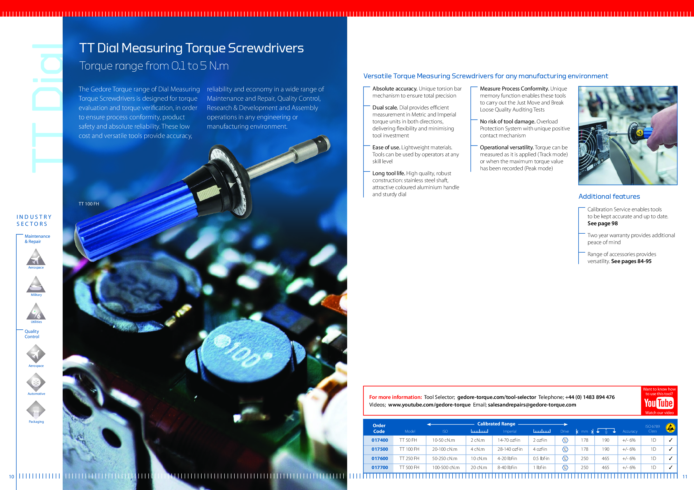 Gedore TT Dial Wrench Catalogue