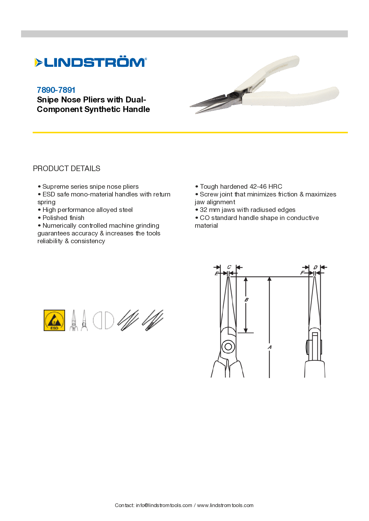 Lindstrom Supreme Snipe Nose Pliers Catalogue