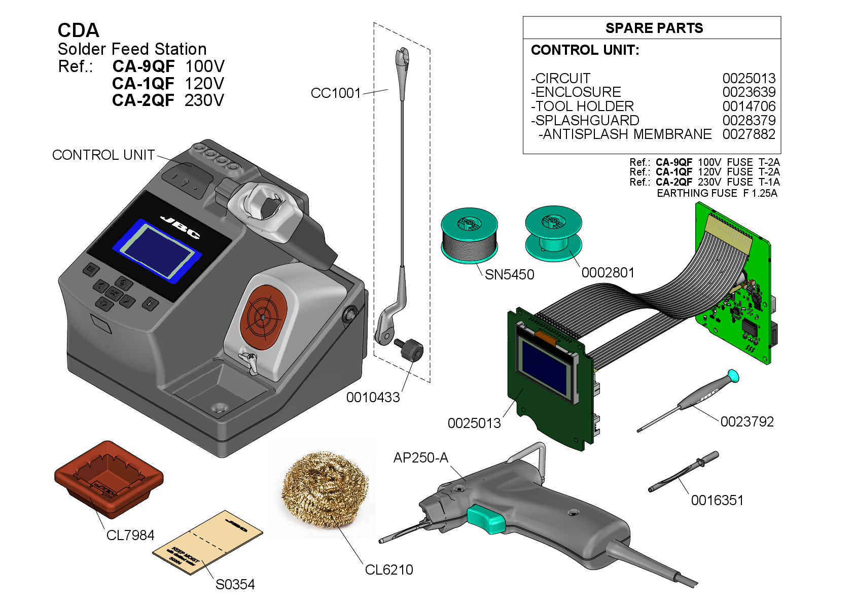 Exploded View CA-QF Solder Feed Station