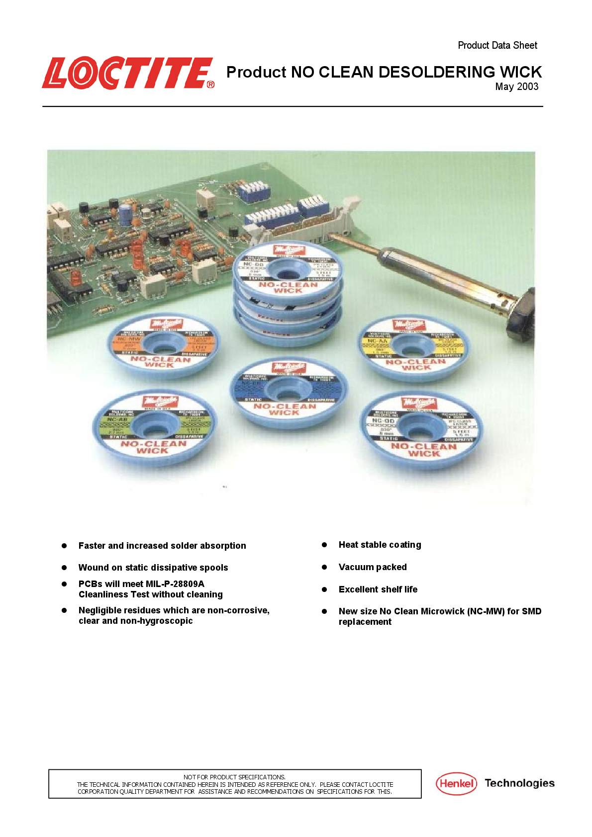 TDS NO CLEAN DESOLDERING WICK