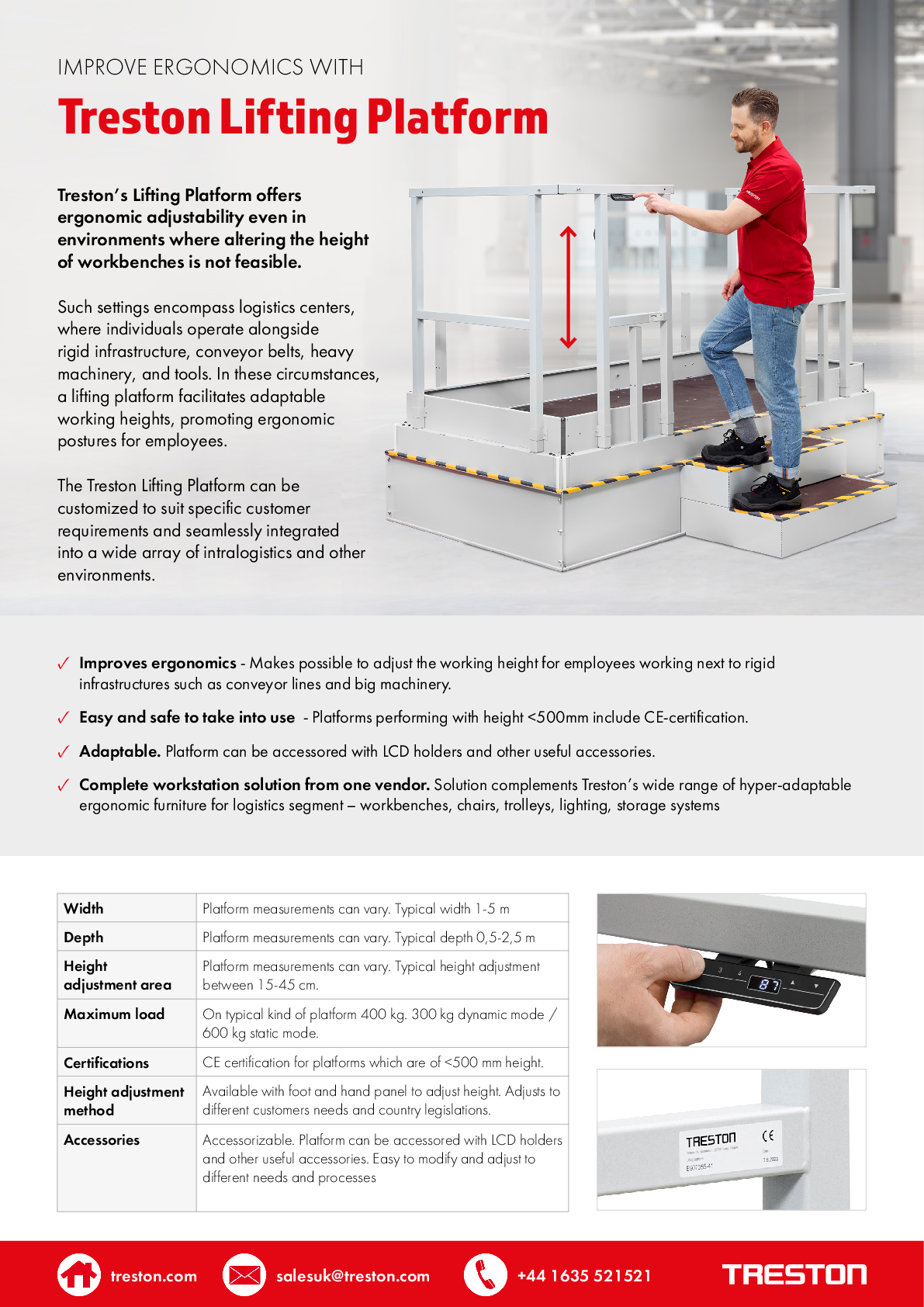 Lifting platform leaflet